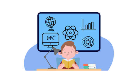 E-learning, online education concept illustrationのイラスト素材