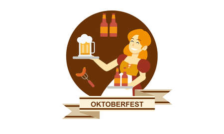 Hand drawn oktoberfest character illustrationのイラスト素材