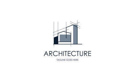Architect house, architectural and construction design vectorのイラスト素材