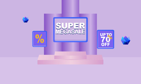 Colorful discount sale podium backgroundのイラスト素材