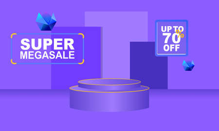 Colorful discount sale podium backgroundのイラスト素材
