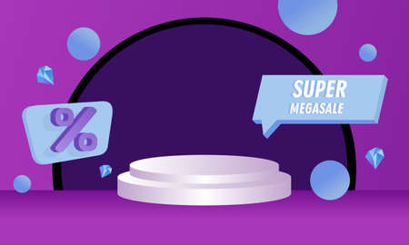 Colorful discount sale podium backgroundのイラスト素材