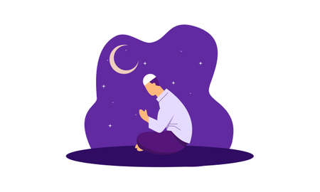 Islamic people prayer illustration vectorのイラスト素材