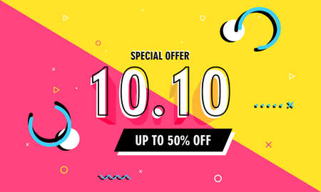 10.10 flash sale modern banner promotional templateのイラスト素材