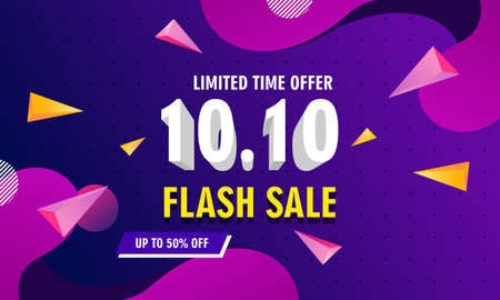 10.10 flash sale modern banner promotional template