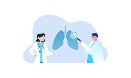 Respiratory medicine pulmonology healthcare concept illustrationのイラスト素材