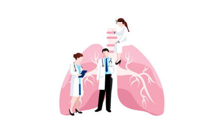 Respiratory medicine pulmonology healthcare concept illustrationのイラスト素材