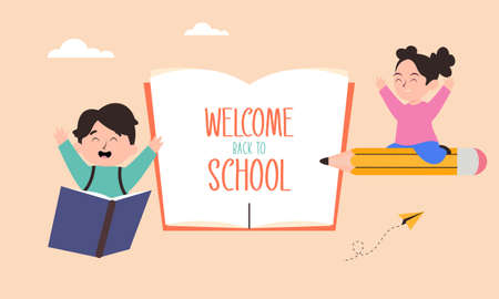 Welcome back to school backgroundのイラスト素材
