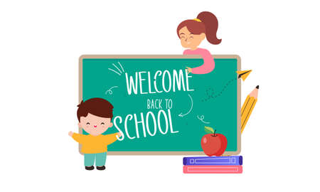 Welcome back to school backgroundのイラスト素材