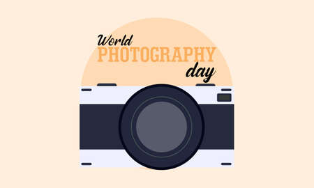 Hand drawn world photography day illustrationのイラスト素材