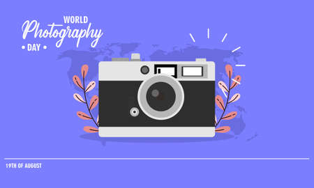 Hand drawn world photography day illustration