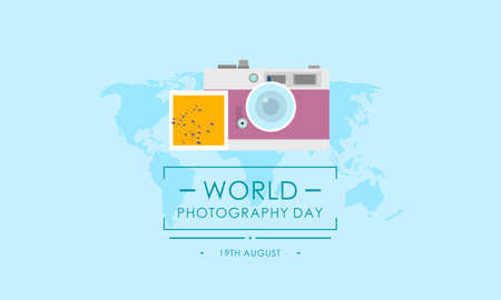 Hand drawn world photography day illustration