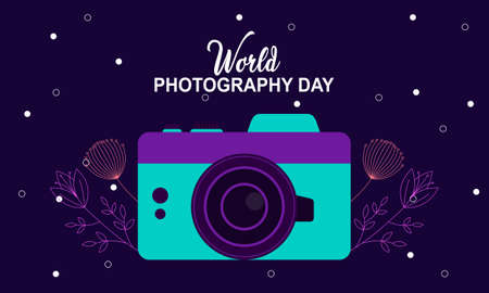 Hand drawn world photography day illustration