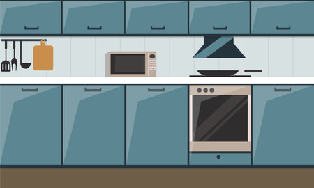 Interior modern kitchen room minimalist logoのイラスト素材