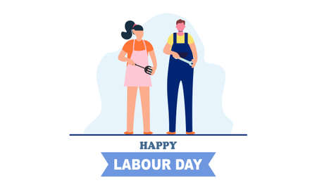 Diverse occupation celebrating labor day illustrationのイラスト素材