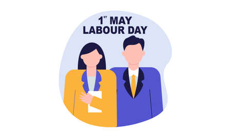 Diverse occupation celebrating labor day illustrationのイラスト素材