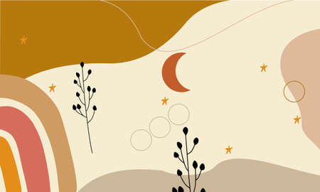 Hand drawn boho background vectorのイラスト素材