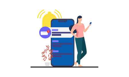 Attention or notification for mobile application. Vector illustrationのイラスト素材