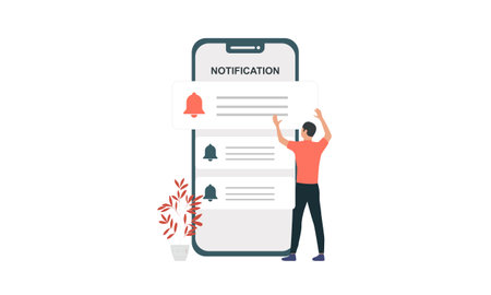 Attention or notification for mobile application. Vector illustrationのイラスト素材