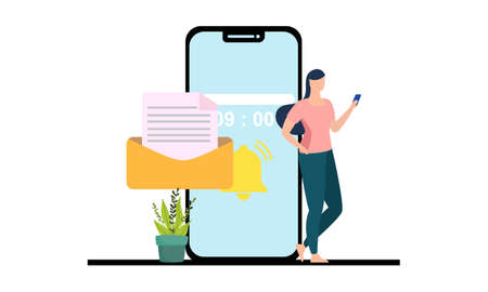 Attention or notification for mobile application. Vector illustrationのイラスト素材