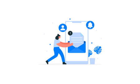 Attention or notification for mobile application. Vector illustrationのイラスト素材