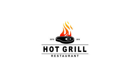 Barbecue Bbq Grill Restaurant Food Drink Logo Designのイラスト素材