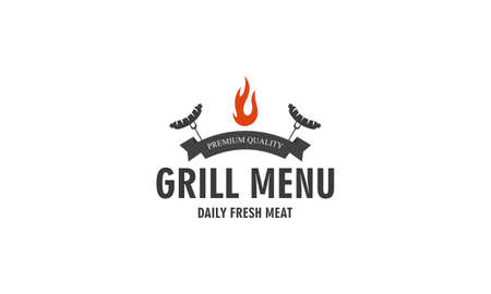 Barbecue Bbq Grill Restaurant Food Drink Logo Designのイラスト素材