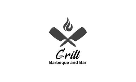 Barbecue Bbq Grill Restaurant Food Drink Logo Designのイラスト素材