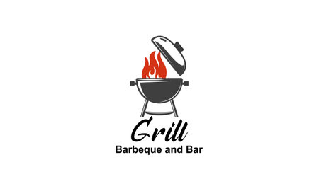 Barbecue Bbq Grill Restaurant Food Drink Logo Designのイラスト素材