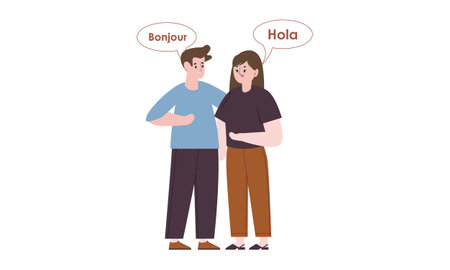 Illustration with young people talkingのイラスト素材