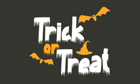 Trick or treat lettering. Happy halloweenのイラスト素材