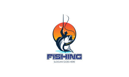 Fishing logo design ideas. Best logoのイラスト素材