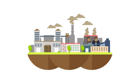 Flat design nature pollution logoのイラスト素材
