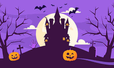 Hand drawn halloween background vectorのイラスト素材