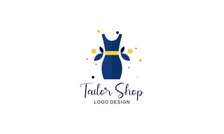 Tailor shop logo design emblemのイラスト素材