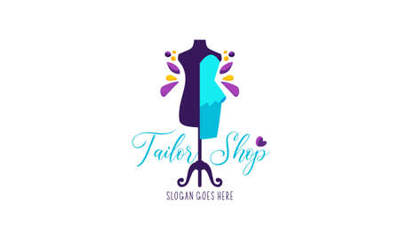 Tailor shop logo design emblemのイラスト素材