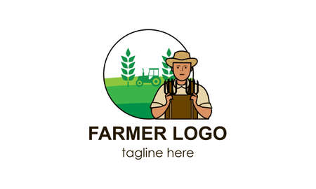Farm logo or label agriculture farmer logoのイラスト素材