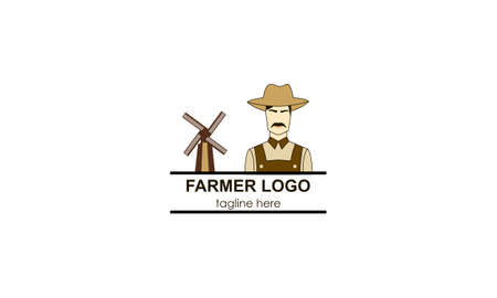 Farm logo or label agriculture farmer logoのイラスト素材