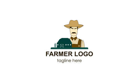 Farm logo or label agriculture farmer logoのイラスト素材