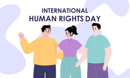 Flat international human rights day illustrationのイラスト素材