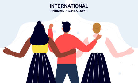 Flat international human rights day illustrationのイラスト素材