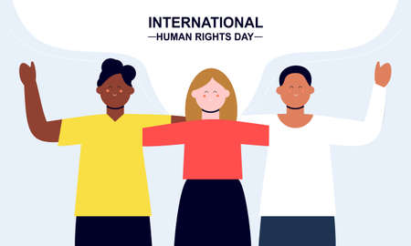 Flat international human rights day illustrationのイラスト素材