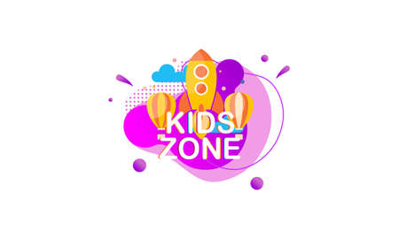Kids game zone flat icon vectorのイラスト素材