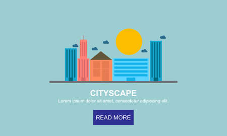 Cityscape background design illustration vectorのイラスト素材