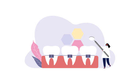 Dental esthetic clinic abstract concept vector illustration