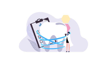 Dental esthetic clinic abstract concept vector illustrationのイラスト素材