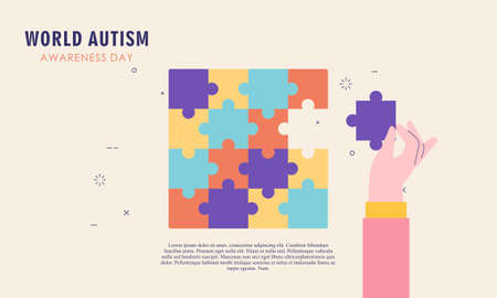 World autism awareness day illustration vectorのイラスト素材