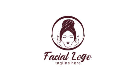 Facial massage, skin care logo vectorのイラスト素材
