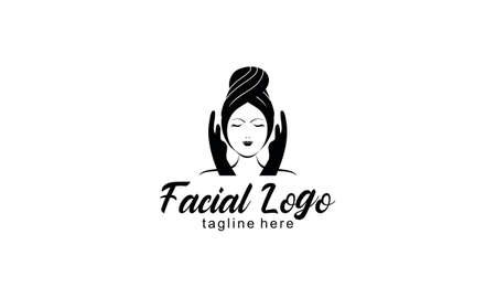 Facial massage, skin care logo vectorのイラスト素材