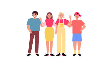 Group of people illustration set. Happy together illustrationのイラスト素材